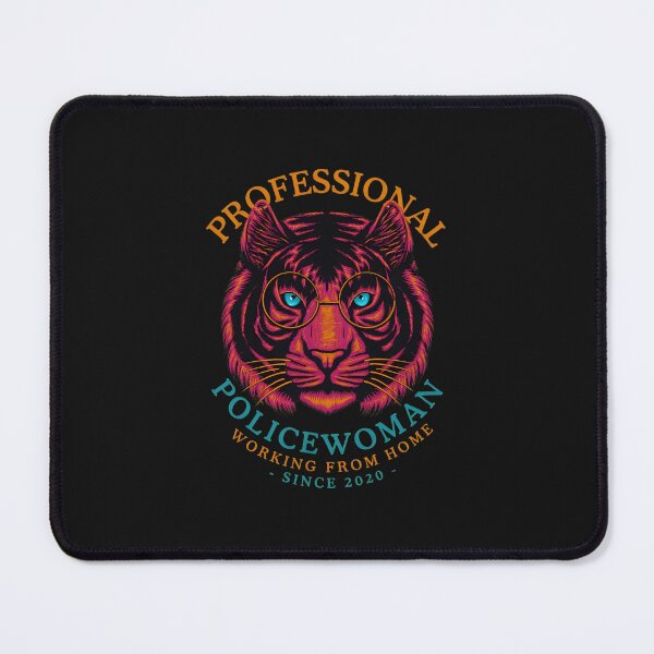 Item preview, Professional Policewoman Working From Home Tiger designed and sold by kazeckmynea.