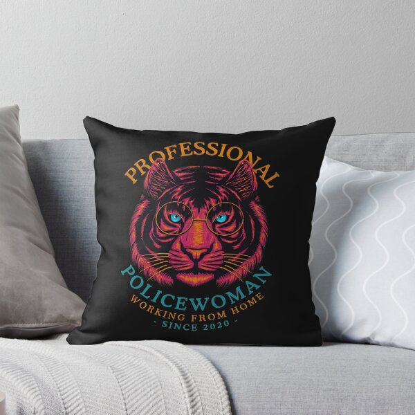 Item preview, Professional Policewoman Working From Home Tiger designed and sold by kazeckmynea.