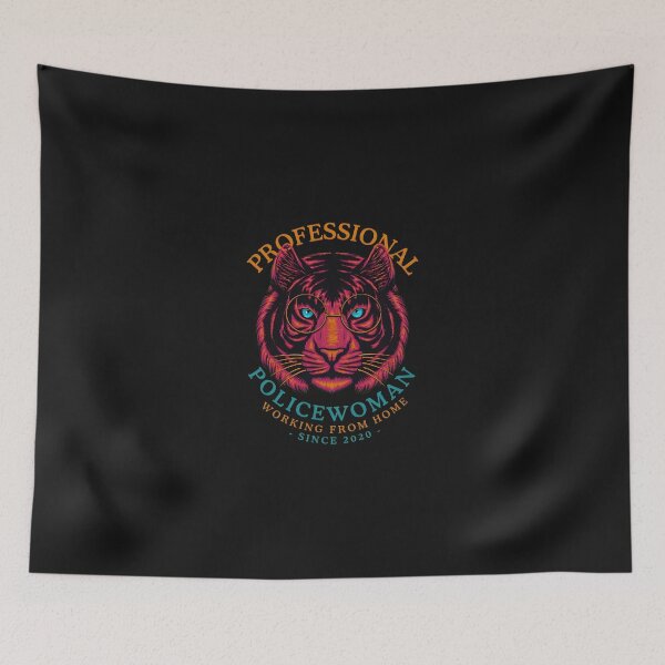 Item preview, Professional Policewoman Working From Home Tiger designed and sold by kazeckmynea.