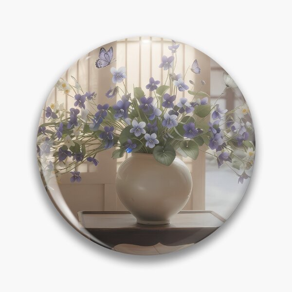 Item preview, February Violet in a Moon Jar: Modern Korean Minhwa Aesthetic designed and sold by SOOstudio73.