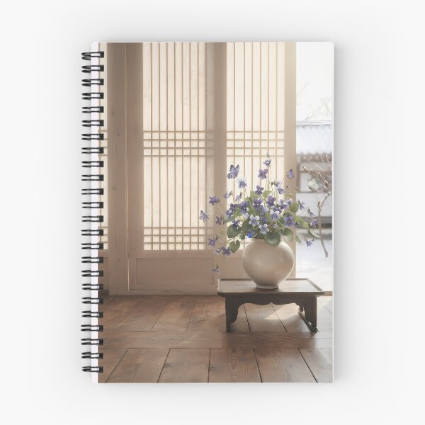 Item preview, February Violet in a Moon Jar: Modern Korean Minhwa Aesthetic designed and sold by SOOstudio73.