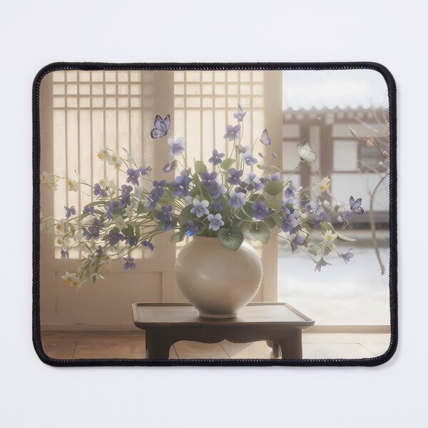 Item preview, February Violet in a Moon Jar: Modern Korean Minhwa Aesthetic designed and sold by SOOstudio73.