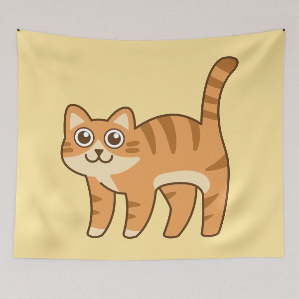 Item preview, The orange tabby cat is standing and smiling adorably. designed and sold by thailerd.