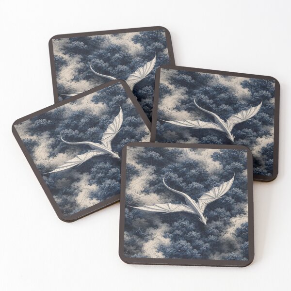 Item preview, White Dragon Flying Over Mystic Forest Artwork  designed and sold by NivyasArtistry.