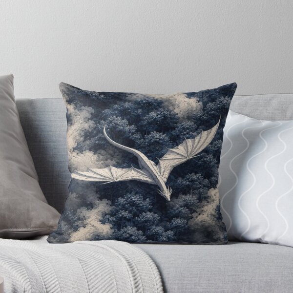 Item preview, White Dragon Flying Over Mystic Forest Artwork  designed and sold by NivyasArtistry.
