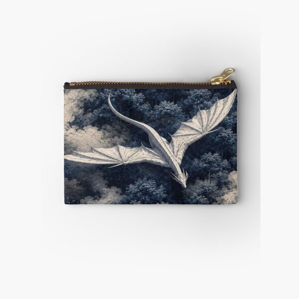 Item preview, White Dragon Flying Over Mystic Forest Artwork  designed and sold by NivyasArtistry.