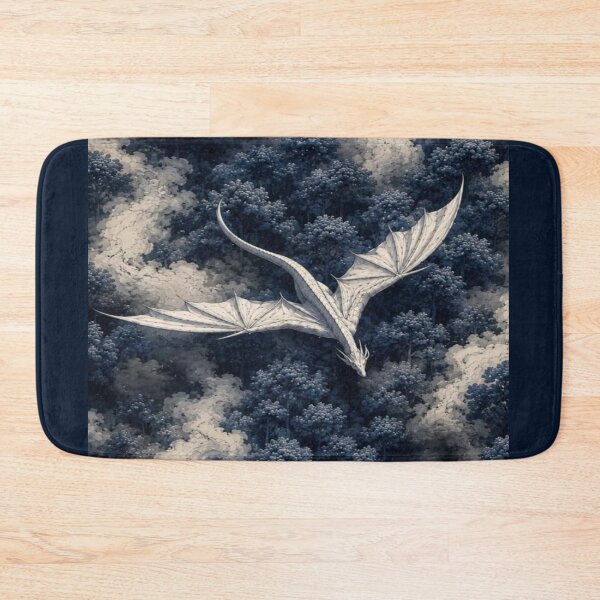 Item preview, White Dragon Flying Over Mystic Forest Artwork  designed and sold by NivyasArtistry.