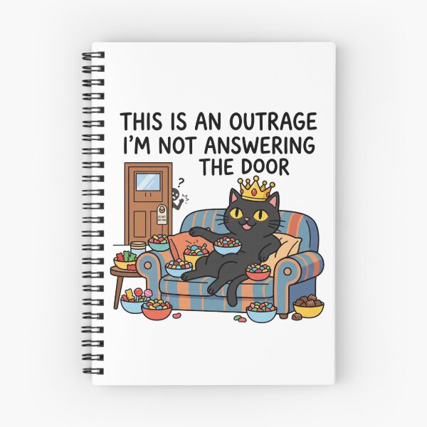 Item preview, Funny Black Cat Crown Not Answering The Door Introvert Sarcastic Humor designed and sold by raedattia.