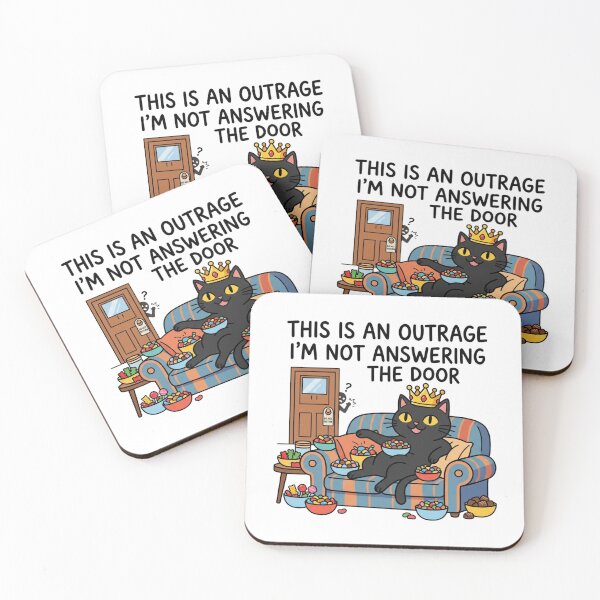 Item preview, Funny Black Cat Crown Not Answering The Door Introvert Sarcastic Humor designed and sold by raedattia.