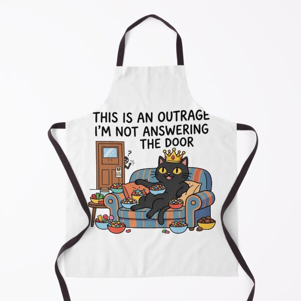 Item preview, Funny Black Cat Crown Not Answering The Door Introvert Sarcastic Humor designed and sold by raedattia.