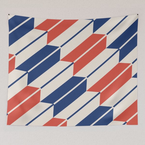 Item preview, Modern Yagasuri Navy & Vermilion designed and sold by TexSta.