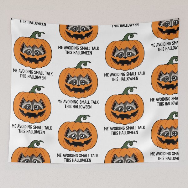 Item preview, Funny Raccoon Pumpkin Avoiding Small Talk Halloween Introvert Sarcastic Costume designed and sold by raedattia.