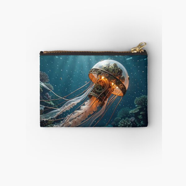 Item preview, Mechanical jellyfish in a steampunk ocean designed and sold by VoidVeilStudio.