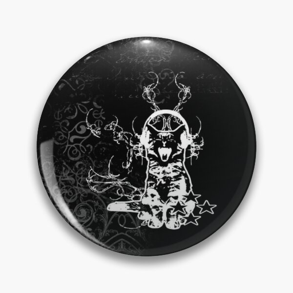 Item preview, Cyber Sigilism Cat: Gothic Damask Grunge Aesthetic designed and sold by BrontesWhimsyStore.