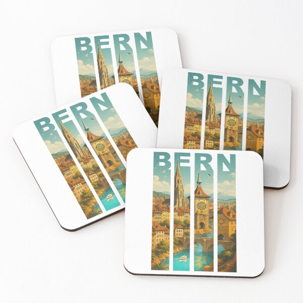 Item preview, Greetings From Bern Switzerland - Modern Colorful City View designed and sold by WalkingInNa.