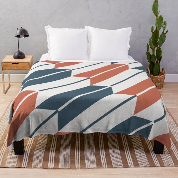 Item preview, Modern Yagasuri Slate Blue & Terracotta designed and sold by TexSta.