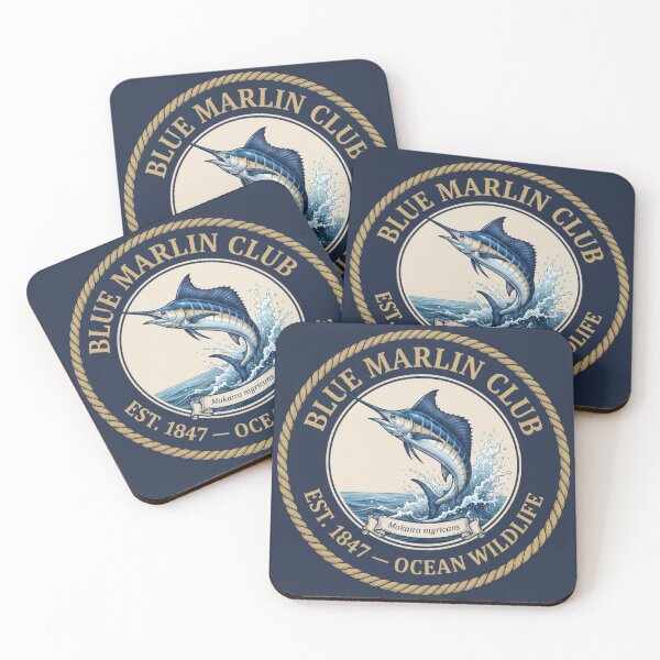 Item preview, Blue Marlin Club Vintage Badge Ocean Wildlife designed and sold by CalmCapy Co.