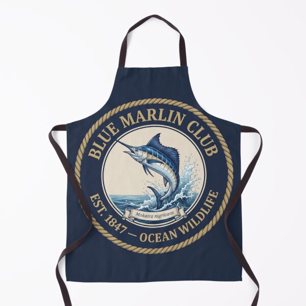 Item preview, Blue Marlin Club Vintage Badge Ocean Wildlife designed and sold by CalmCapy Co.