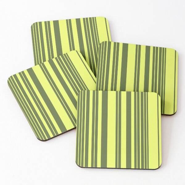 Item preview, Moss Green and Lime Yellow Vertical Stripes  designed and sold by PatternTitan.