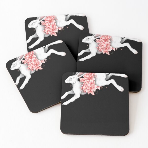 Item preview, Rabbit with Peonies designed and sold by CosmicBison.