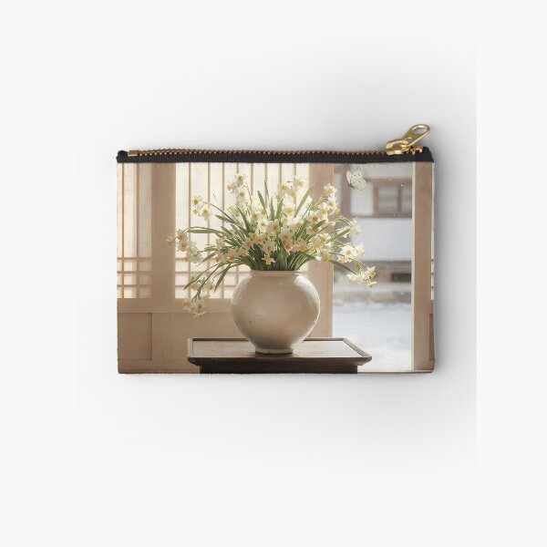 Item preview, January Narcissus in a Moon Jar: Modern Korean Minhwa Aesthetic designed and sold by SOOstudio73.
