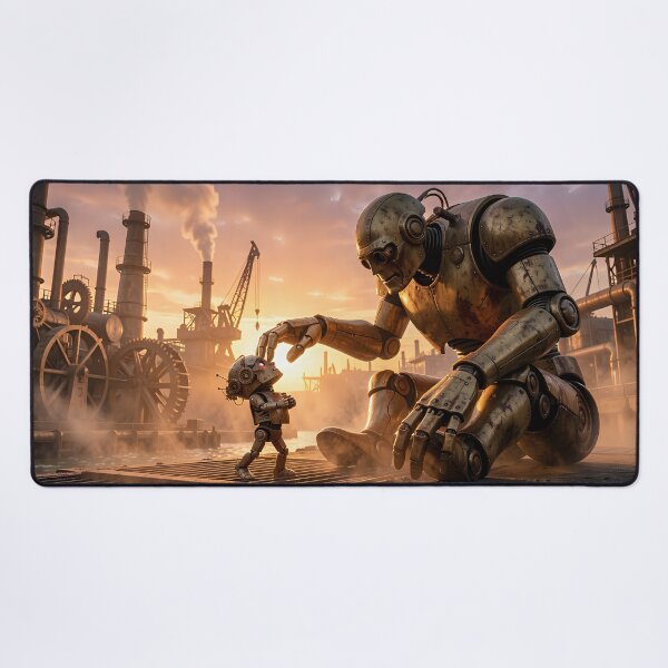 Item preview, Steampunk Androids: Father and Son in an Industrial Dystopia designed and sold by VoidVeilStudio.