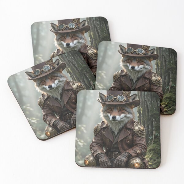 Item preview, Victorian Steampunk fox in the forest designed and sold by VoidVeilStudio.