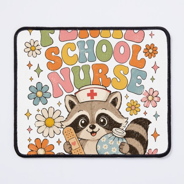 Item preview, Feral School Nurse Raccoon Groovy Retro Funny School Nurse designed and sold by Yellowriversss.
