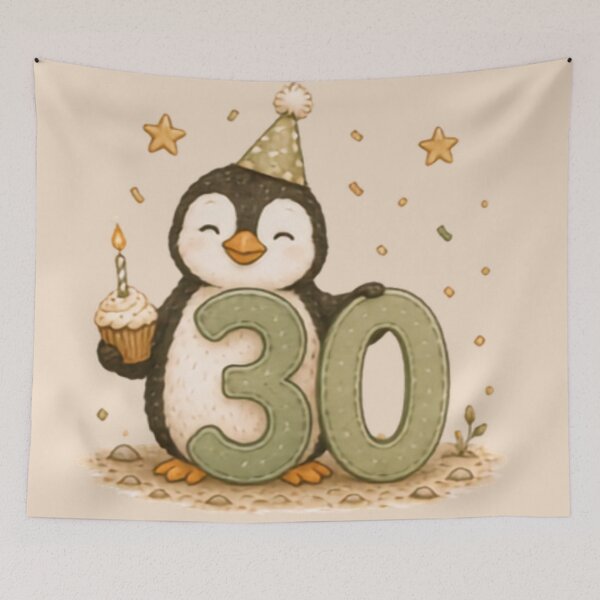 Item preview, Happy 30th Birthday Penguin designed and sold by MellowMunchkins.