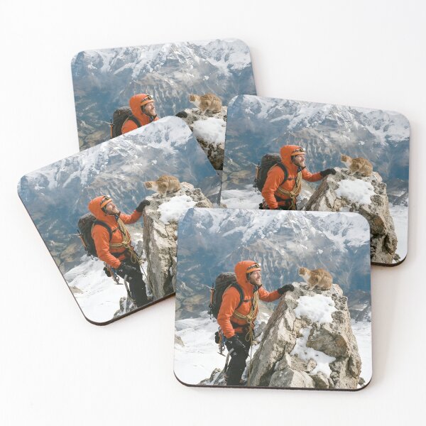 Item preview, Climber finds cat on top of mountain  designed and sold by WiseBow.