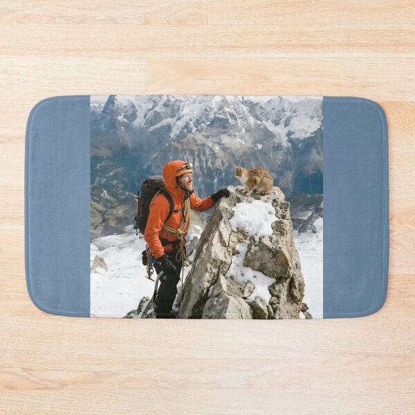 Item preview, Climber finds cat on top of mountain  designed and sold by WiseBow.