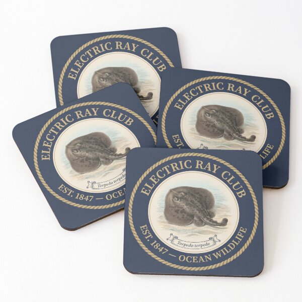 Item preview, Electric Ray Club Vintage Badge Ocean Wildlife designed and sold by CalmCapy Co.