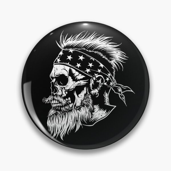 Item preview, Punk Skull with Mohawk and Star Bandana Rebel Rocker Art Design designed and sold by inkoutninja.