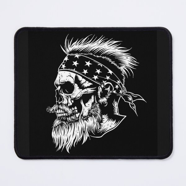 Item preview, Punk Skull with Mohawk and Star Bandana Rebel Rocker Art Design designed and sold by inkoutninja.
