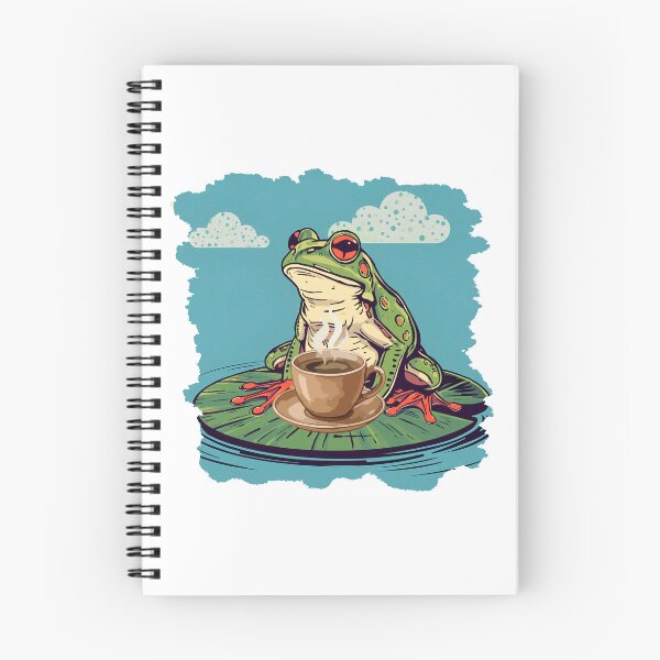 Item preview, Funny Frog Drinking Coffee Vintage Illustration designed and sold by TestudoDesign.