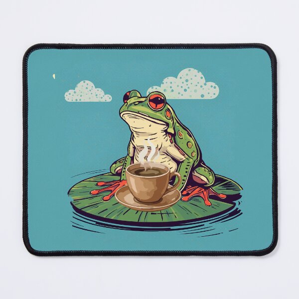 Item preview, Funny Frog Drinking Coffee Vintage Illustration designed and sold by TestudoDesign.