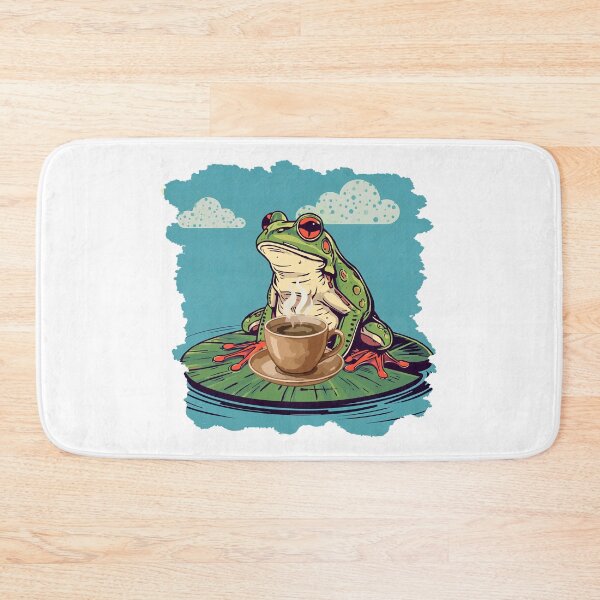Item preview, Funny Frog Drinking Coffee Vintage Illustration designed and sold by TestudoDesign.
