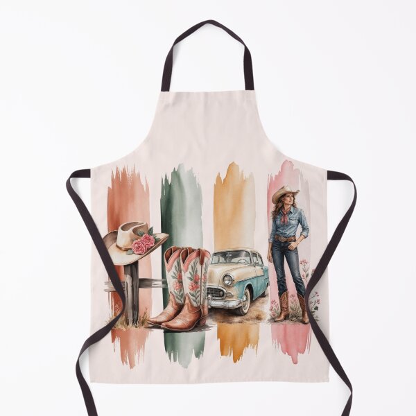 Item preview, Western Cowgirl Vintage Car Art designed and sold by Retro Arabica.