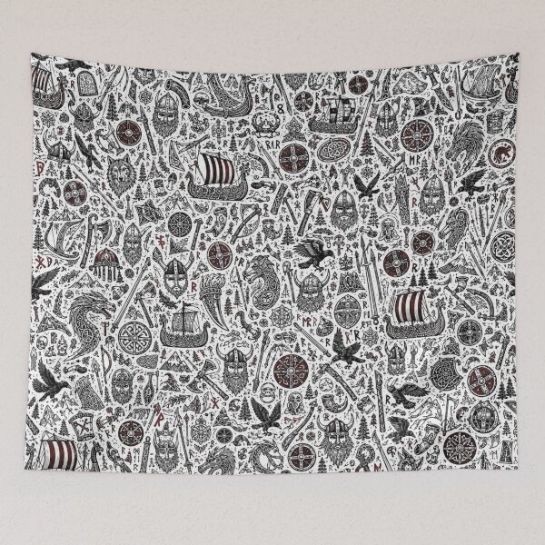 Item preview, Nordic Viking Warrior Doodle Pattern designed and sold by i-corp.