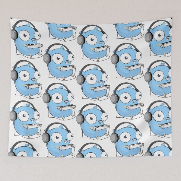 Item preview, The Golang Mascot Music (Black Edition) designed and sold by EmosGiftd.