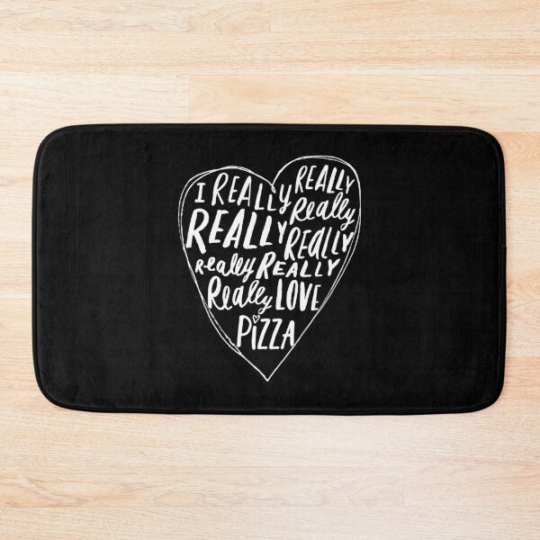 Item preview, I Really Really Love Pizza Heart Text Typography Design designed and sold by artworkathome.