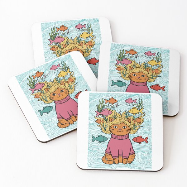 Item preview, Cat and Fish Underwater. designed and sold by EunsooLee.