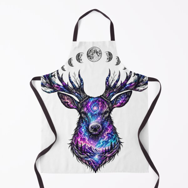 Item preview, Cosmic Stag Moon Phase Art designed and sold by NoorCanvasArt.