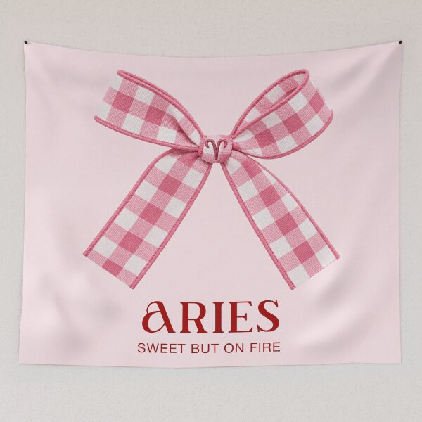 Item preview, Aries Plaid Pink Bow. Zodiac Bow. Sweet But On Fire. designed and sold by CoCoArt-Ua.