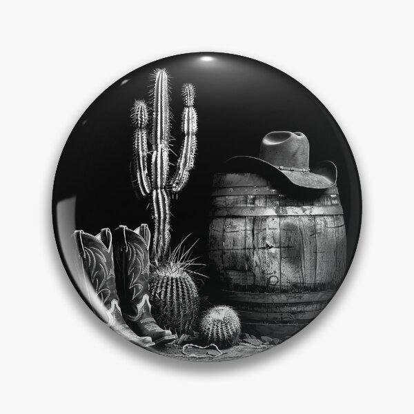 Item preview, Cowboy Boots and Cactus Rustic Western Ranch Still Life designed and sold by inkoutninja.