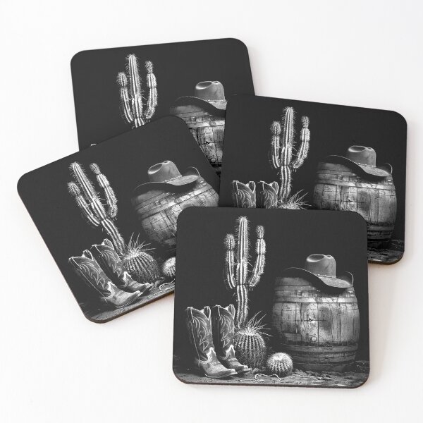 Item preview, Cowboy Boots and Cactus Rustic Western Ranch Still Life designed and sold by inkoutninja.