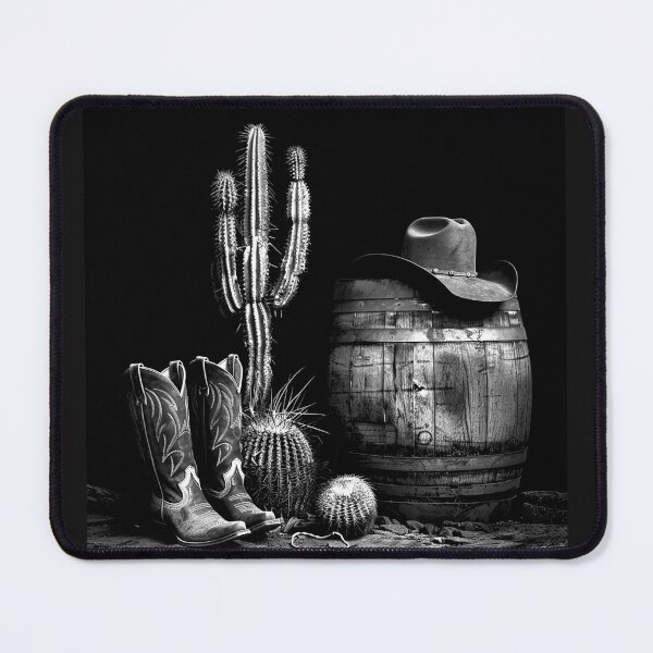 Item preview, Cowboy Boots and Cactus Rustic Western Ranch Still Life designed and sold by inkoutninja.