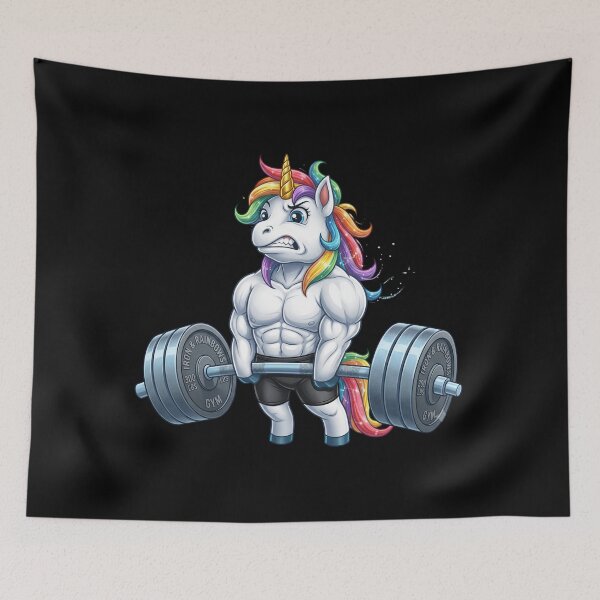 Item preview, Iron & Rainbows: Buff Muscular Unicorn Powerlifting Gym Design designed and sold by Shopeon Designs.
