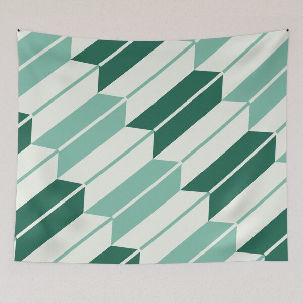 Item preview, Modern Yagasuri Mint & Forest Green designed and sold by TexSta.