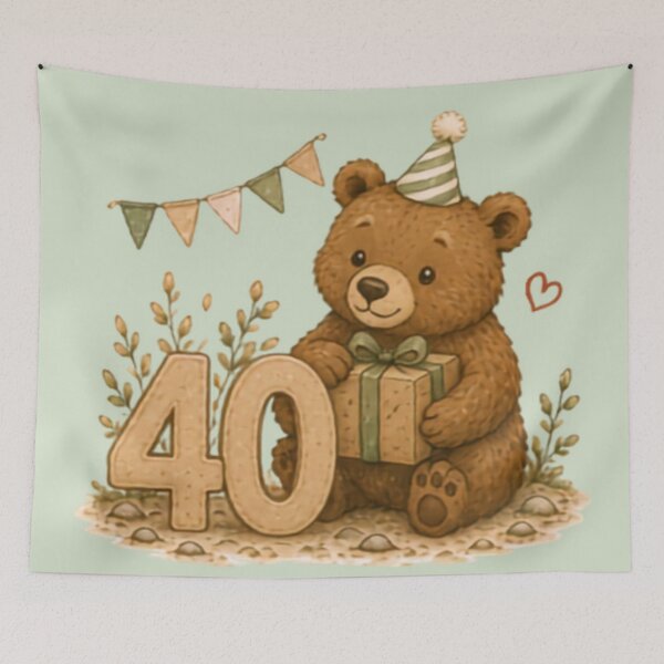 Item preview, Forty & Fabulous Birthday Bear designed and sold by MellowMunchkins.